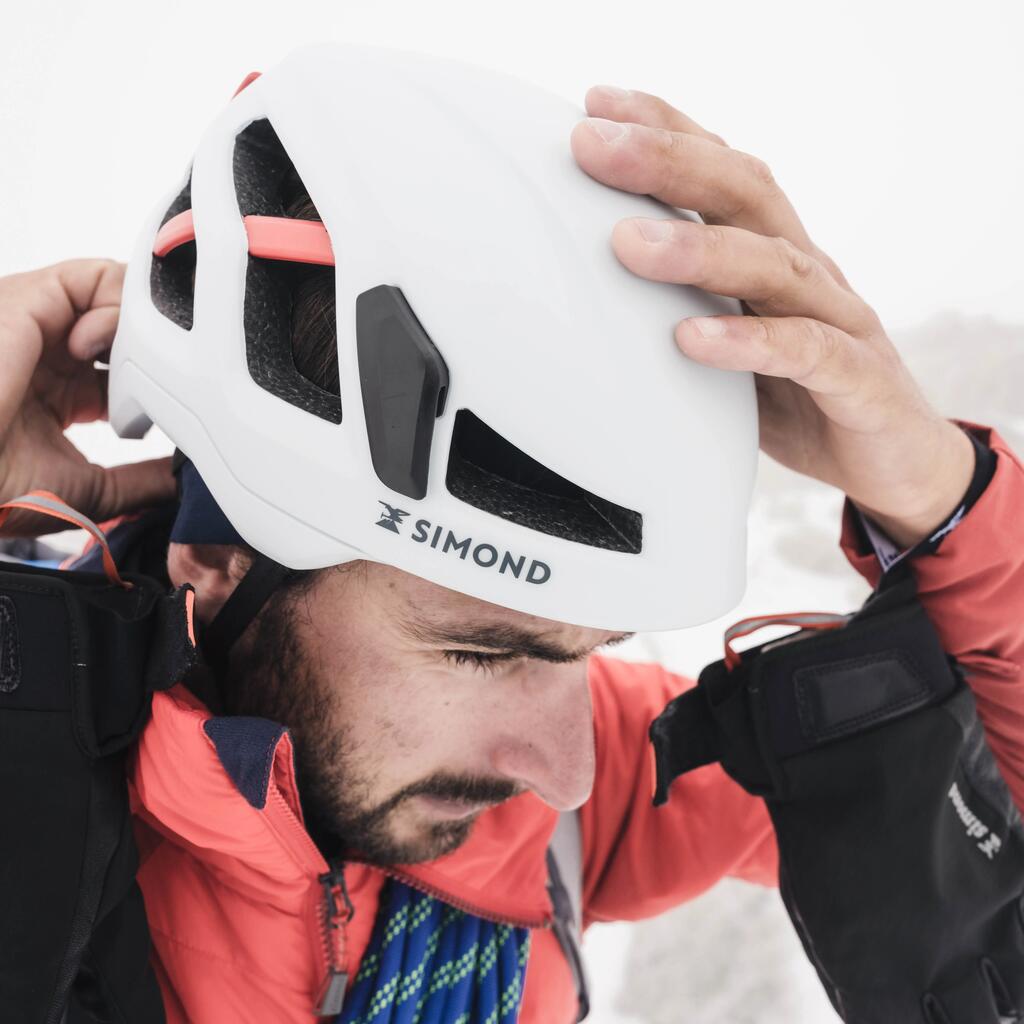 CLIMBING AND MOUNTAINEERING HELMET - EDGE WHITE/RED