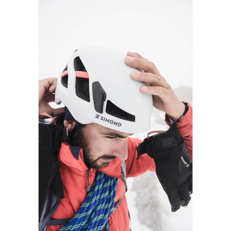 Casco arrampicata e alpinismo EDGE bianco/rosso