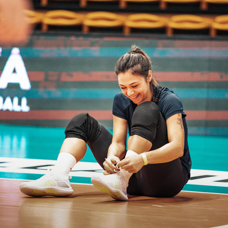 Volleybalschoenen voor heren FIT regelmatig gebruik wit geel