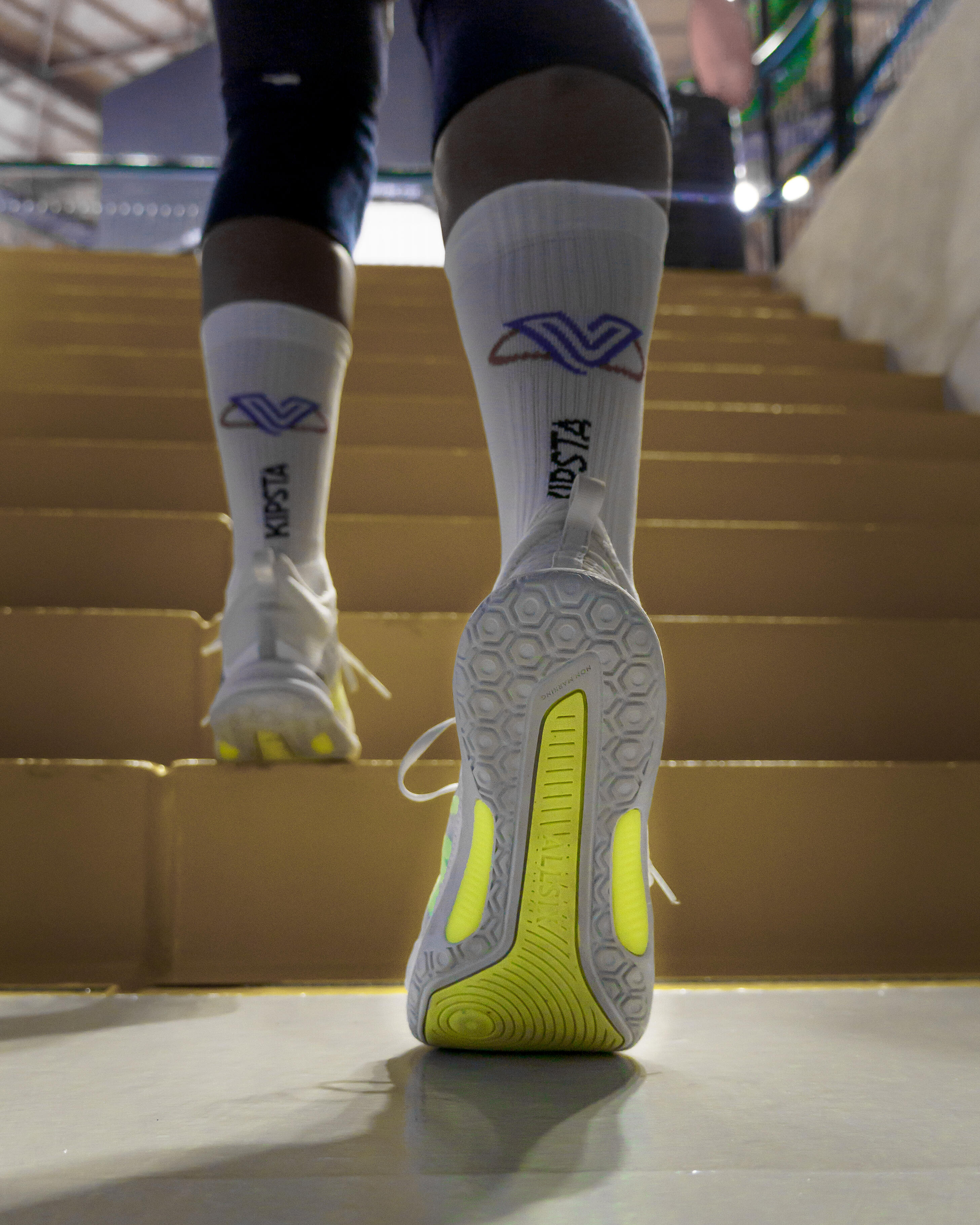 Chaussures de volley-ball FIT pour pratique régulière, blanches et jaunes 9/9