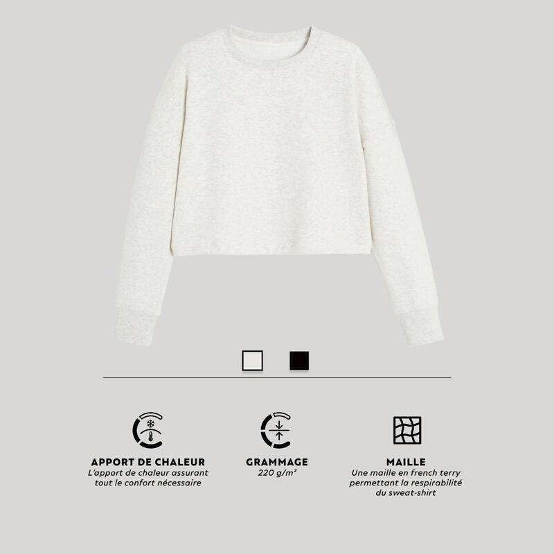 Bluză crop fitness Negru Damă