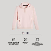 Sweat-shirt à capuche Fitness femme - 520 quartz rose