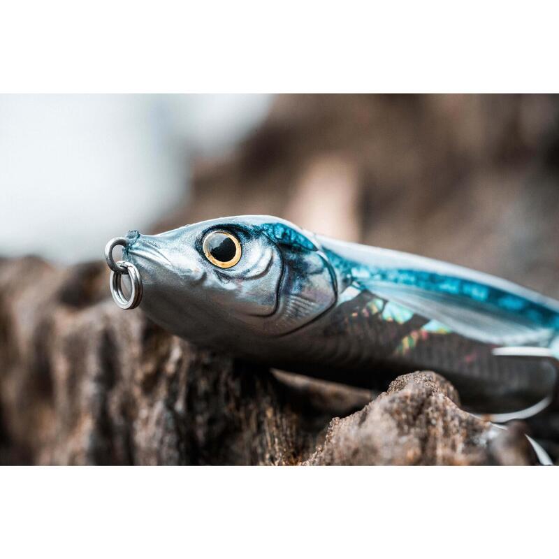 Amostra Flutuante Stickbait para Pesca ao Corrico no Mar EXOFLY 130 F AZUL