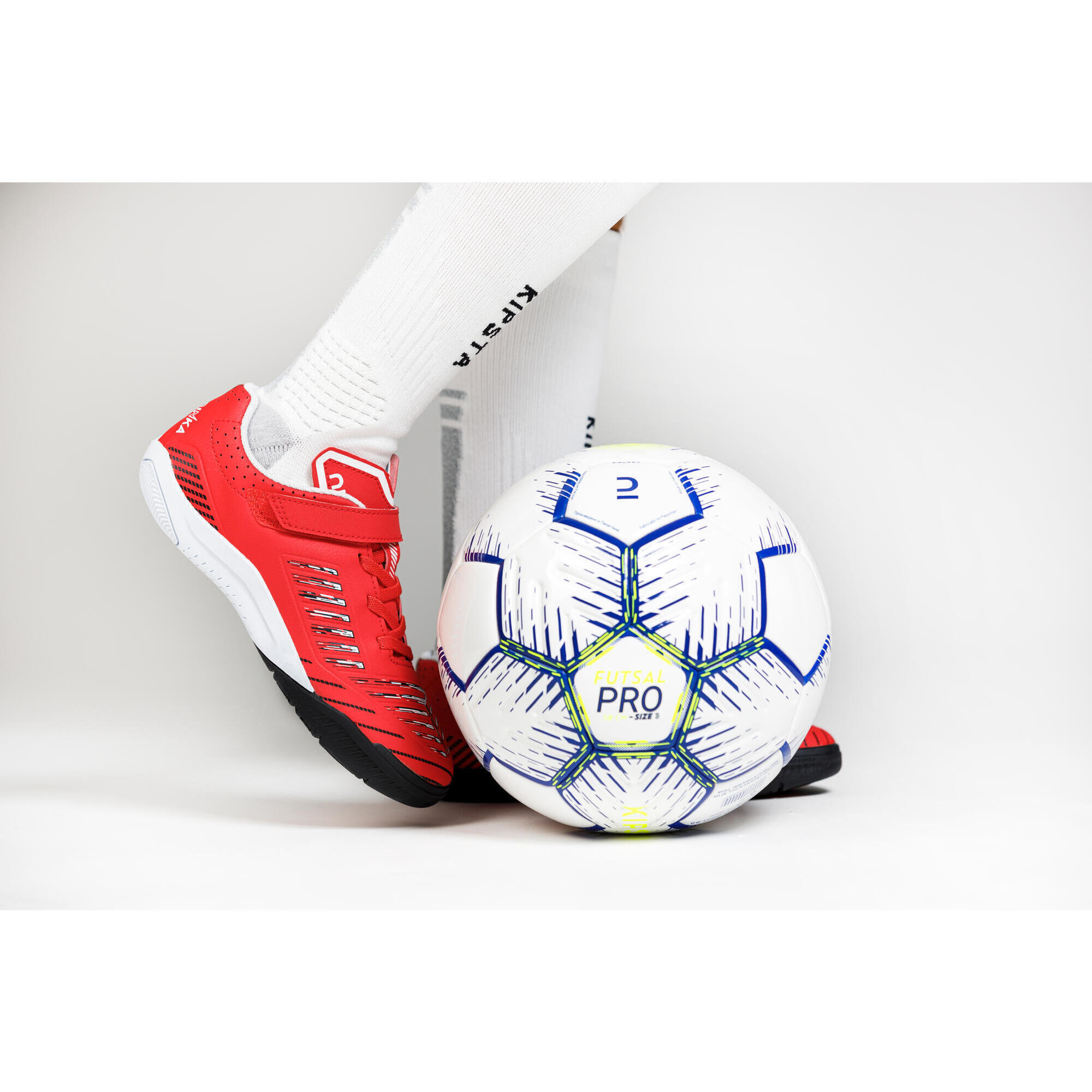 Kids' Futsal Shoes Ginka 500 - Red/Black