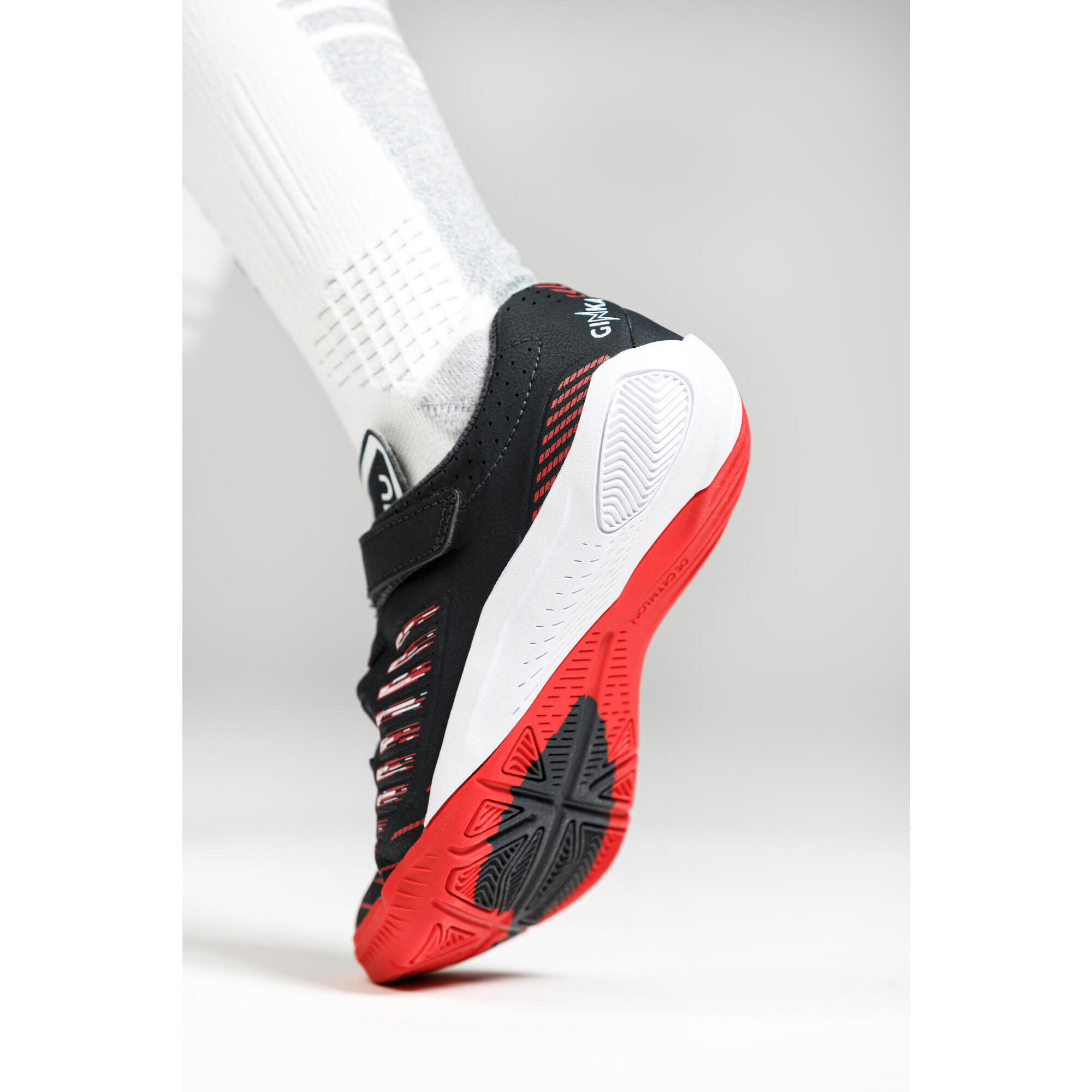 Kids' Futsal Shoes Ginka 500 - Black/Red 4/14
