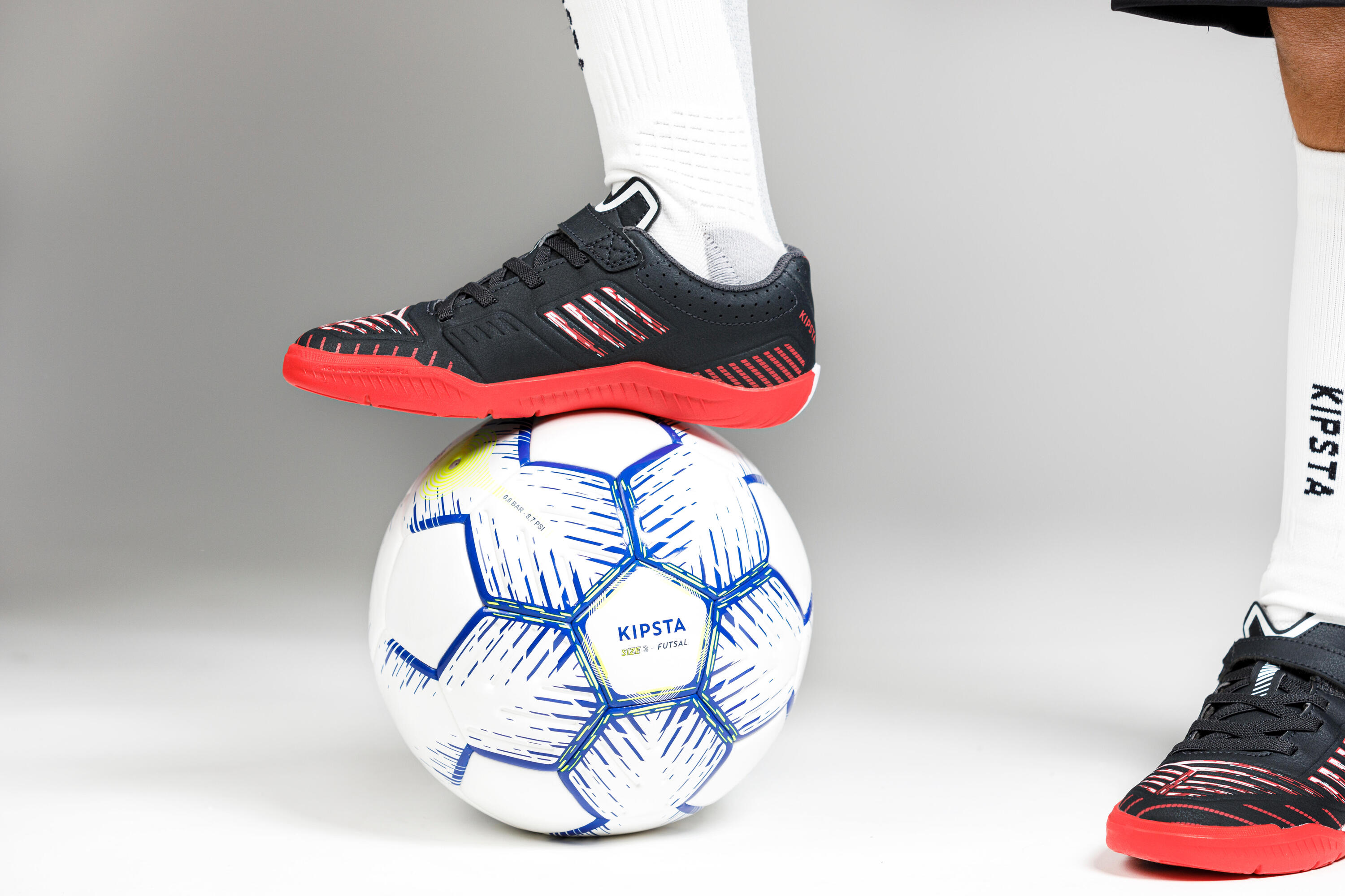 Kids' Futsal Shoes Ginka 500 - Black/Red 19/20