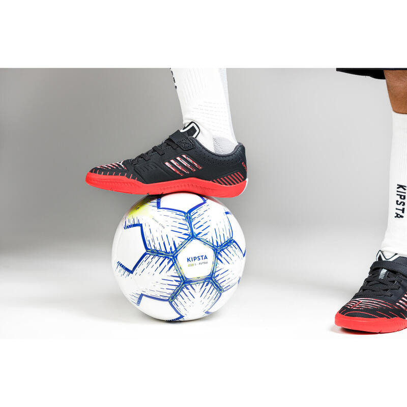 Sapatilhas de Futsal Criança GINKA 500 Preto Vermelho