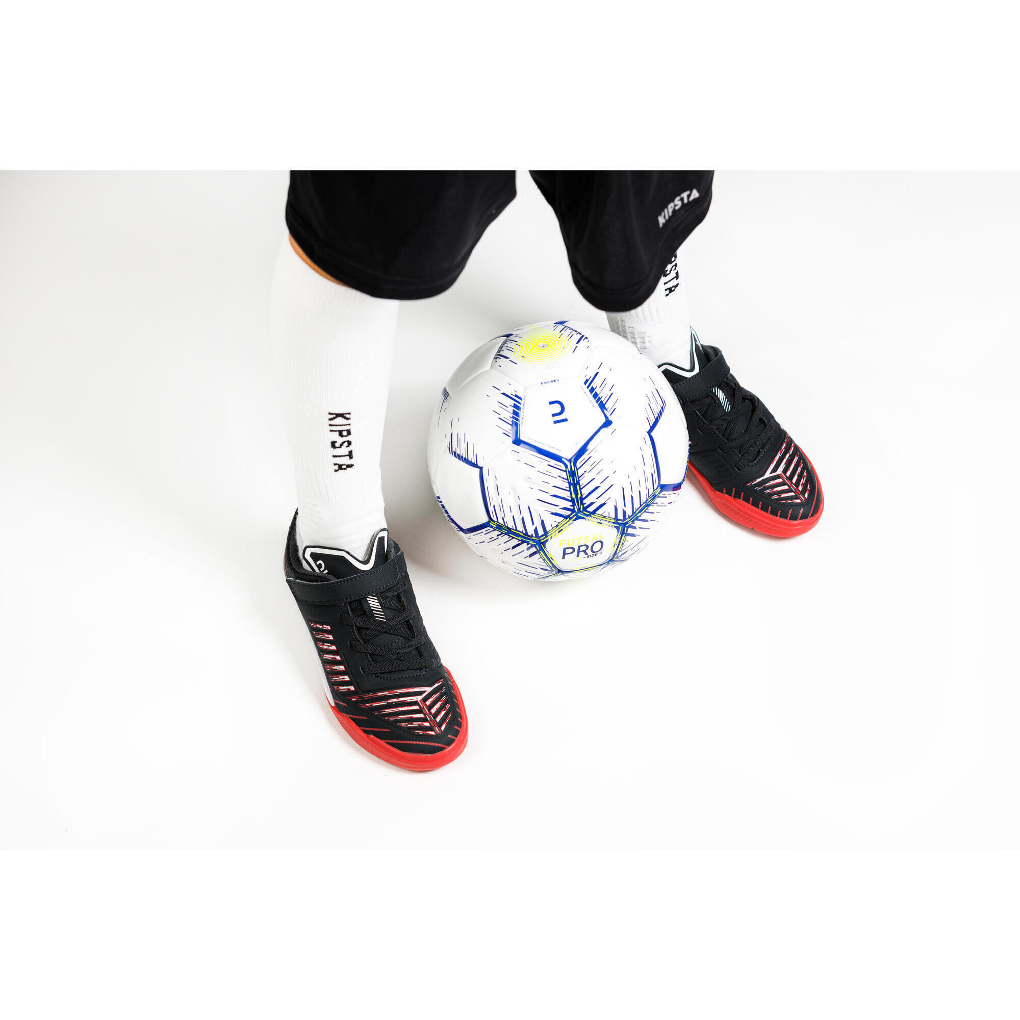 Kids' Futsal Shoes Ginka 500 - Black/Red 3/20