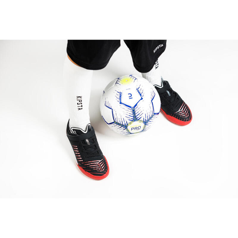 Chaussures de Futsal enfant GINKA 500 Noir Rouge