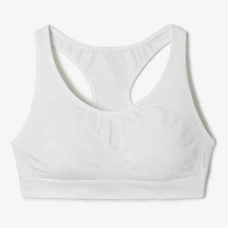 Women's Seamless, Muscle-Back, Moderate-Support Bra - White