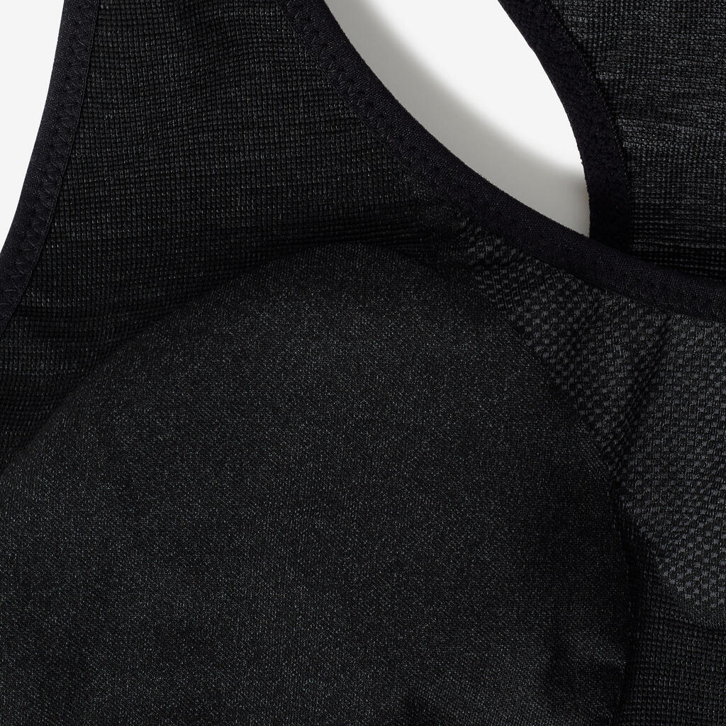 Brassière sans couture dos nageur maintien modéré Femme, Blanc