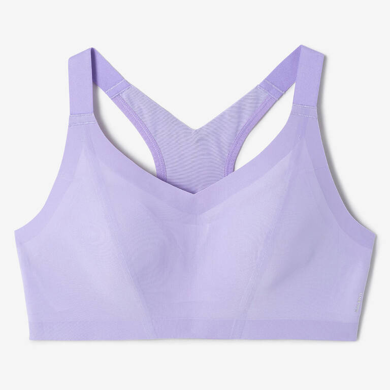 Women's invisible sports bra with high-support cups - Purple - Decathlon