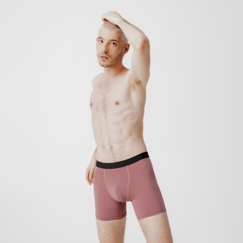 Boxer respirant en microfibre Homme - Rose taupe