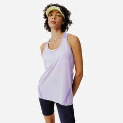 Γυναικεία ελαφριά αμάνικη μπλούζα τρεξίματος Light - μοβ