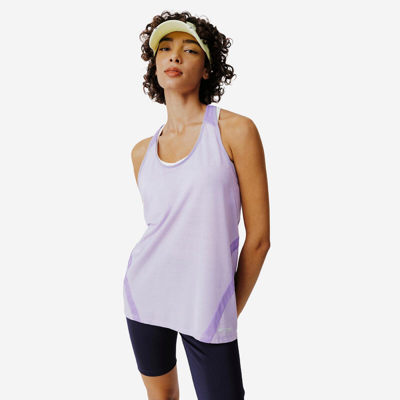 Débardeur running léger femme - Light mauve