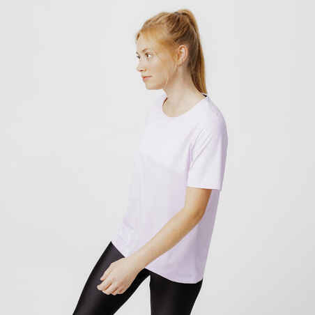 Camiseta transpirable	de Running	para mujer Kalenji dry + breath lila