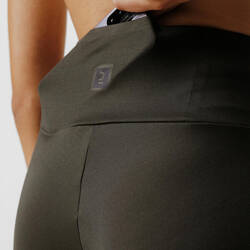 Women's Running Tight Shorts - Kiprun Run 500 Comfort Dark Khaki