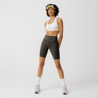 Short cycliste running Femme - KIPRUN Run 500 Confort Kaki foncé