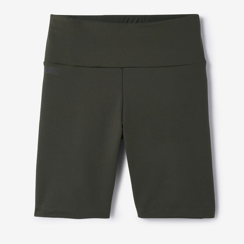 Short cycliste running Femme - KIPRUN Run 500 Confort Kaki foncé