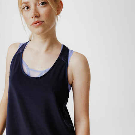 Moteriški lengvi berankoviai bėgimo marškinėliai „Light“, tamsiai mėlyna