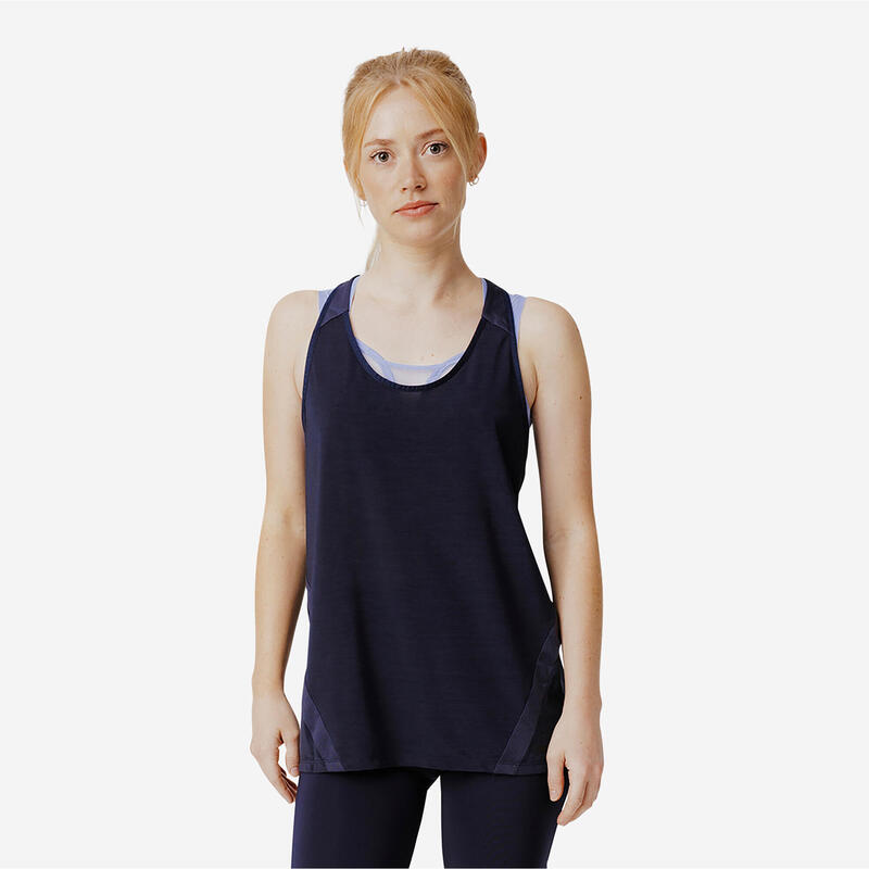 Camiseta running sin mangas Light Mujer azul oscuro
