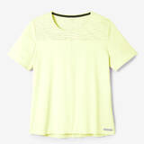 Women's breathable running t-shirt dry+ breath - neon yellow