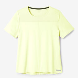 Ademend hardloopshirt voor dames Dry+ Breath fluogeel