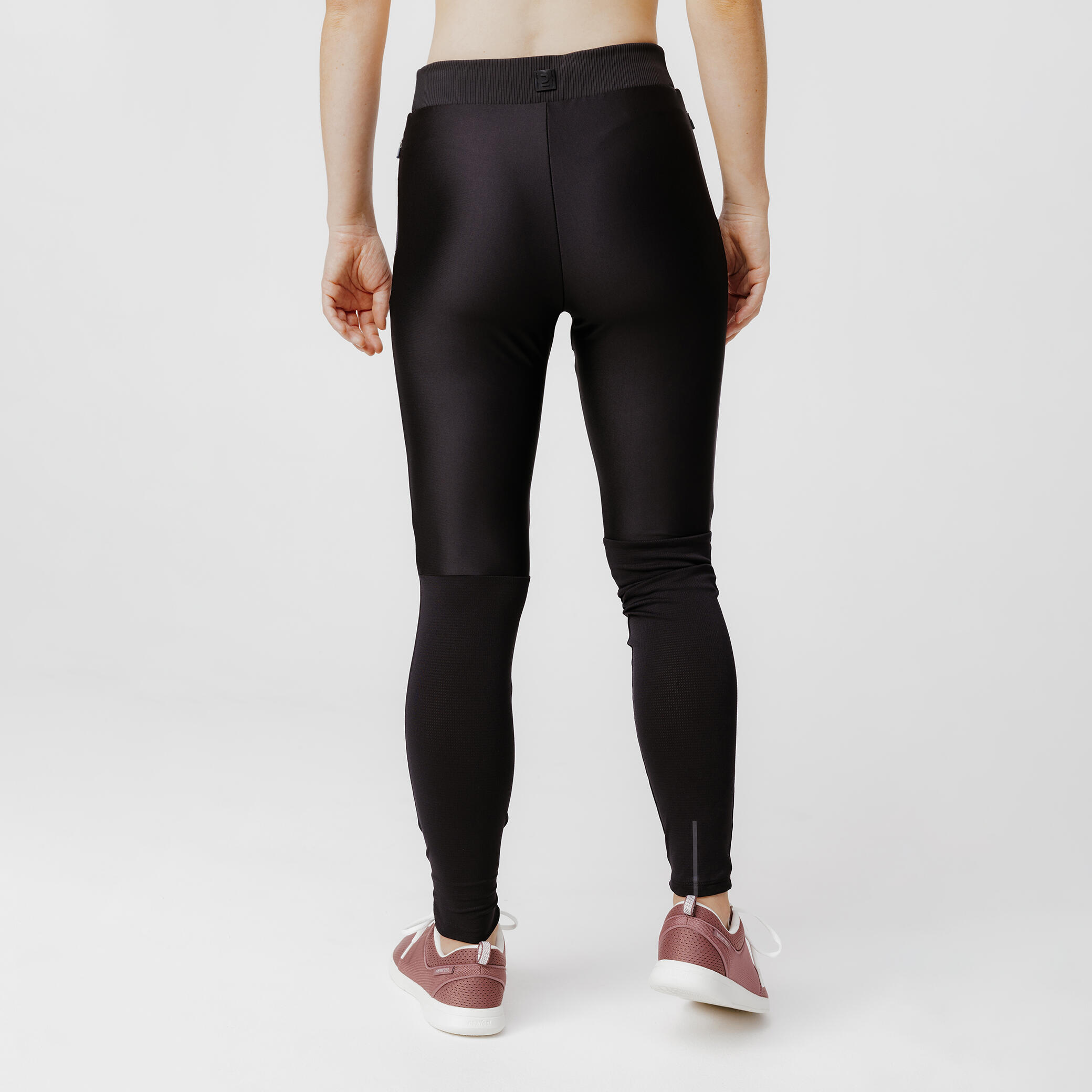 Leggings de running transpirables negros para mujer Kiprun Run 500 Dry 7/28