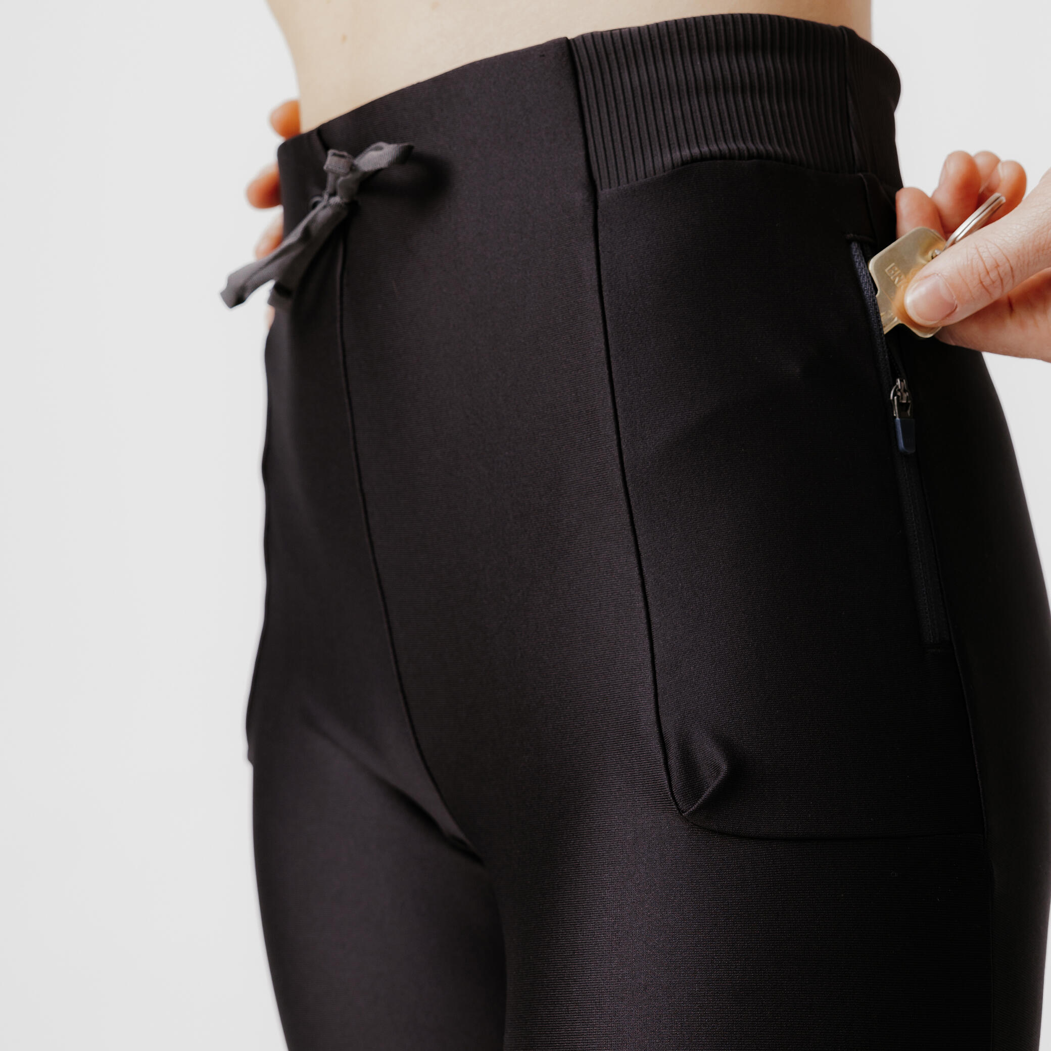 Leggings de running transpirables negros para mujer Kiprun Run 500 Dry 6/28