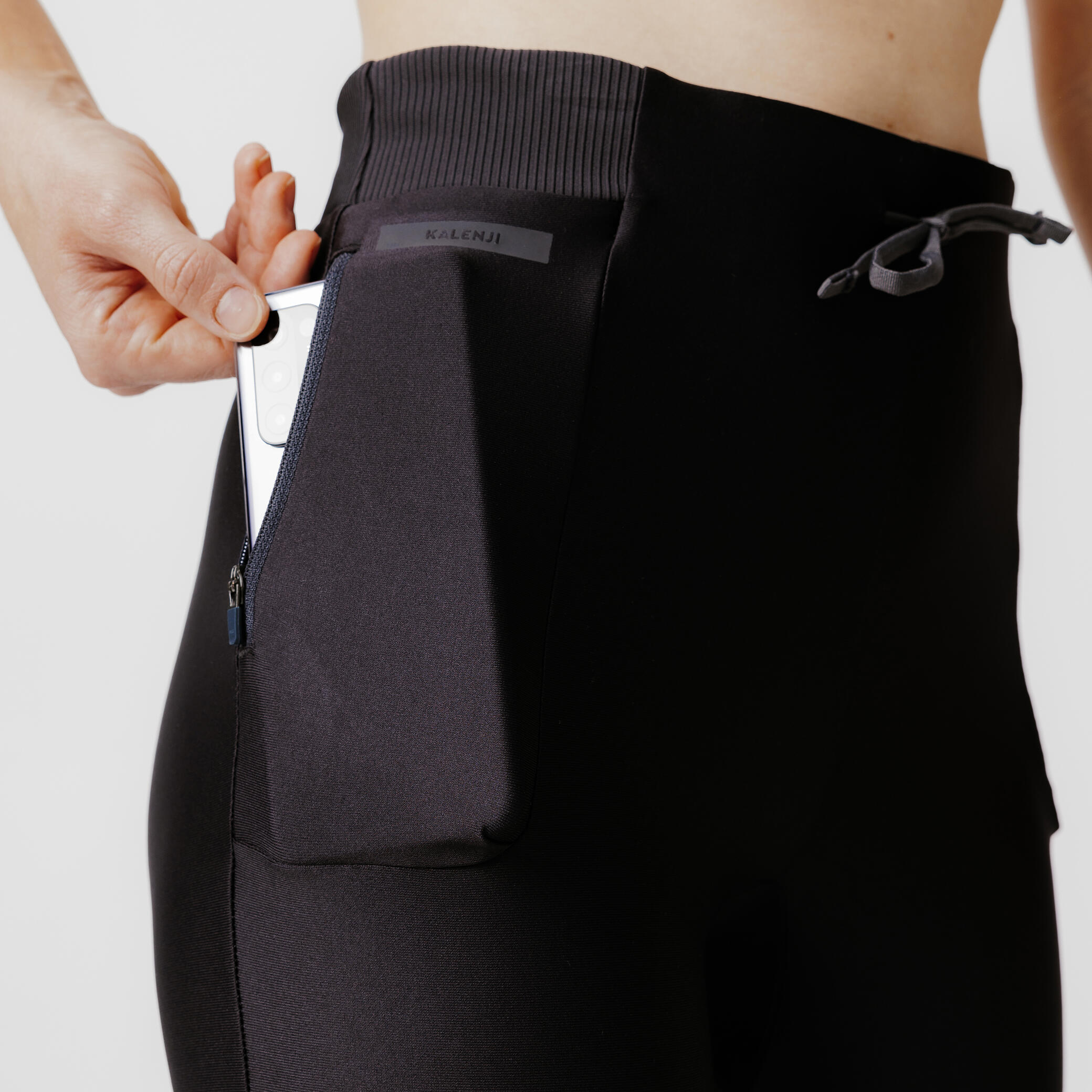 Leggings de running transpirables negros para mujer Kiprun Run 500 Dry 5/28