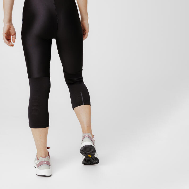 Lauftights 3/4 Damen atmungsaktiv - Run 500 Dry schwarz 