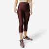 Lauftights 3/4 Damen atmungsaktiv - Run 500 Dry braun 