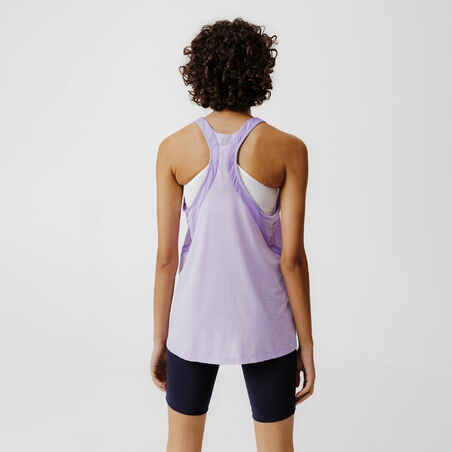 Moteriški lengvi bėgimo marškinėliai be rankovių „Light“, rausvai violetinė