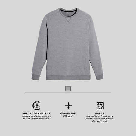 Men's Fitness Sweatshirt Crew 100 - Schist Grey