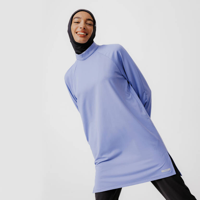 Run Dry 100 Women's Long-Sleeved Breathable Running T-Shirt - Light Blue