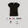 Camiseta fitness manga corta cuello pico algodón extensible Mujer negro