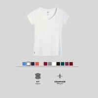 Women's V-Neck Fitness T-Shirt 500 - Ice White