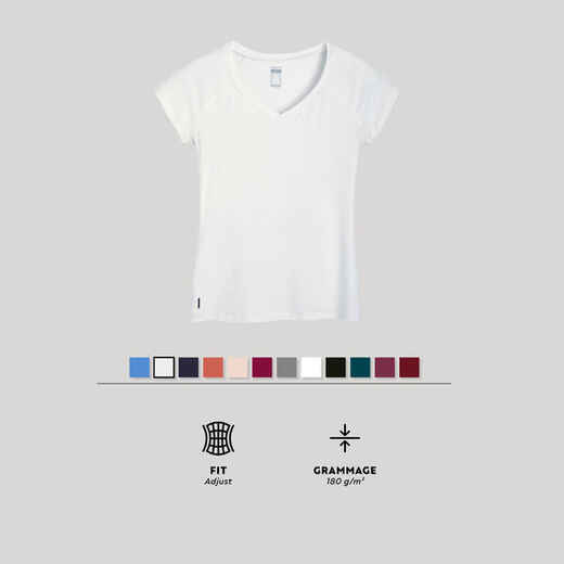 
      T-Shirt Damen V-Ausschnitt - 500 weiss
  