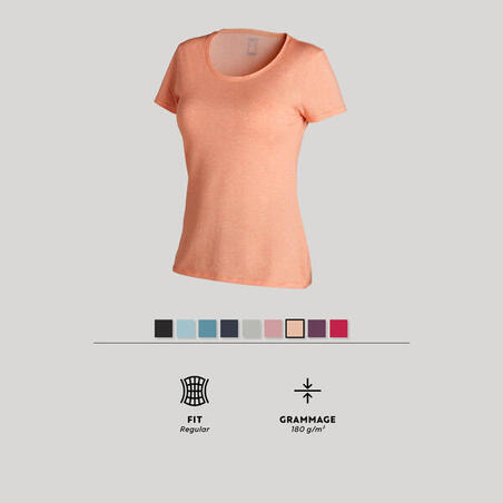 T-shirt regular fitness femme - 500 Essentials Orange