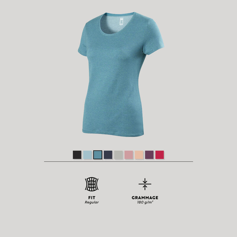 T-shirt regular fitness femme - 500 turquoise