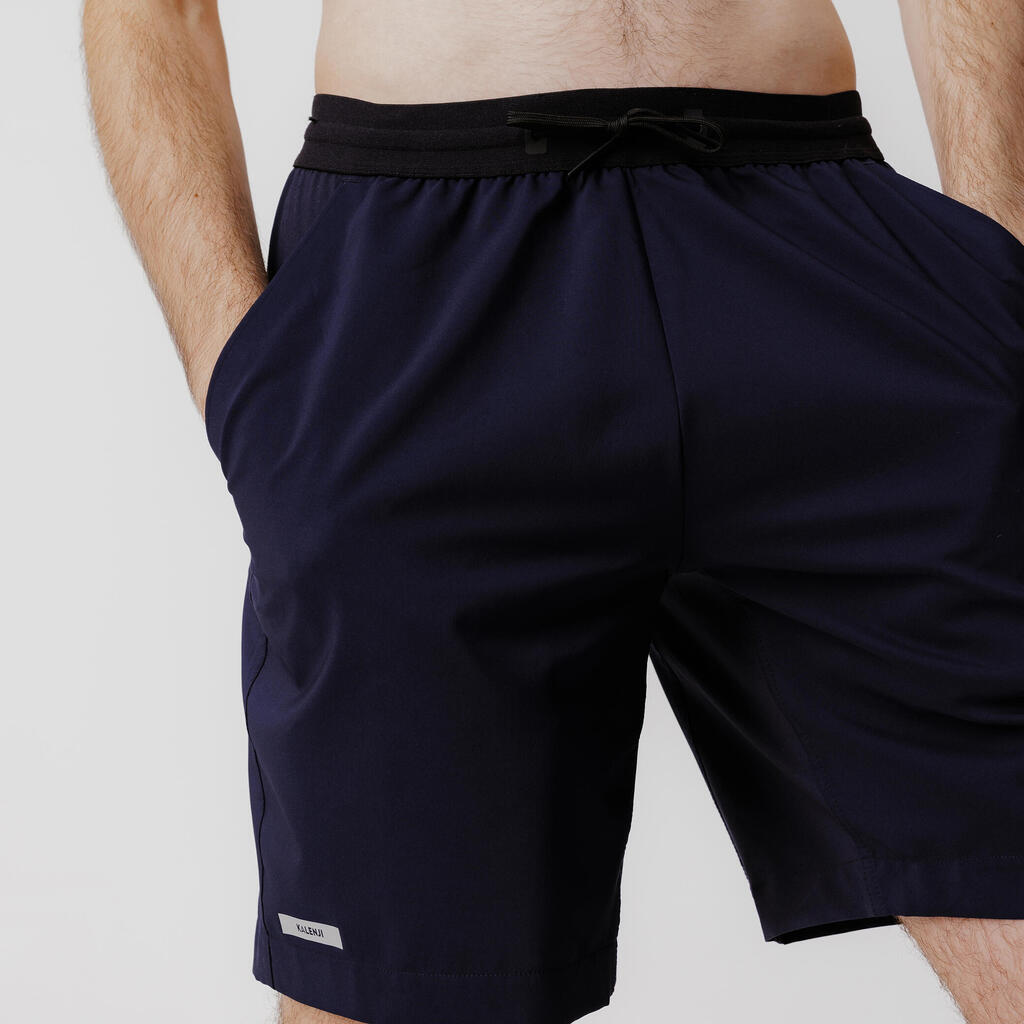 SHORTS DE RUNNING HOMBRE KIPRUN RUN 500 DRY VERDE OSCURO GRISÁCEO 