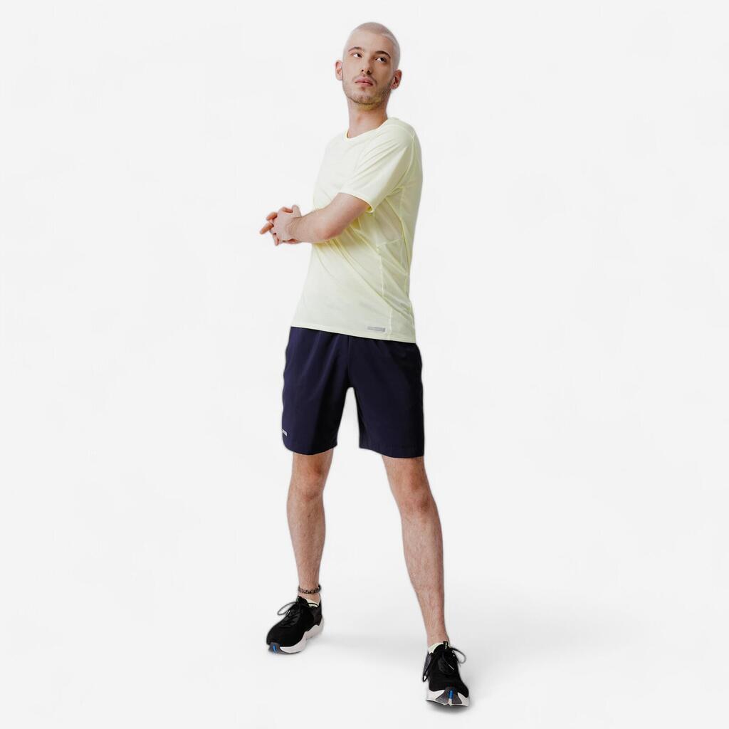 Short de running Homme - KIPRUN Run 500 Dry Vert foncé grisé