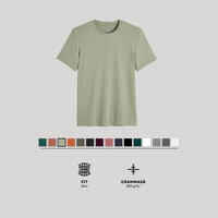 Men's Slim-Fit Fitness T-Shirt 500 - Sage Grey