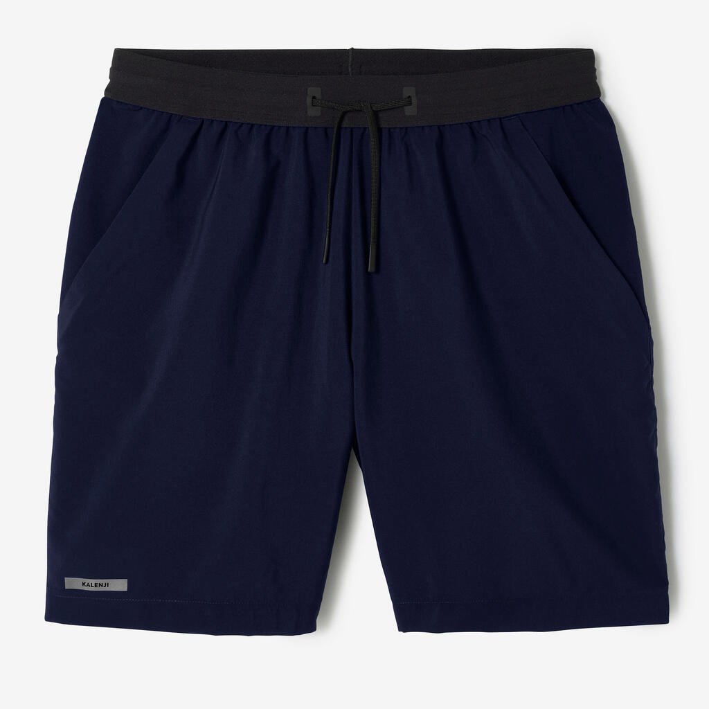 Short de running Homme - KIPRUN Run 500 Dry Vert foncé grisé