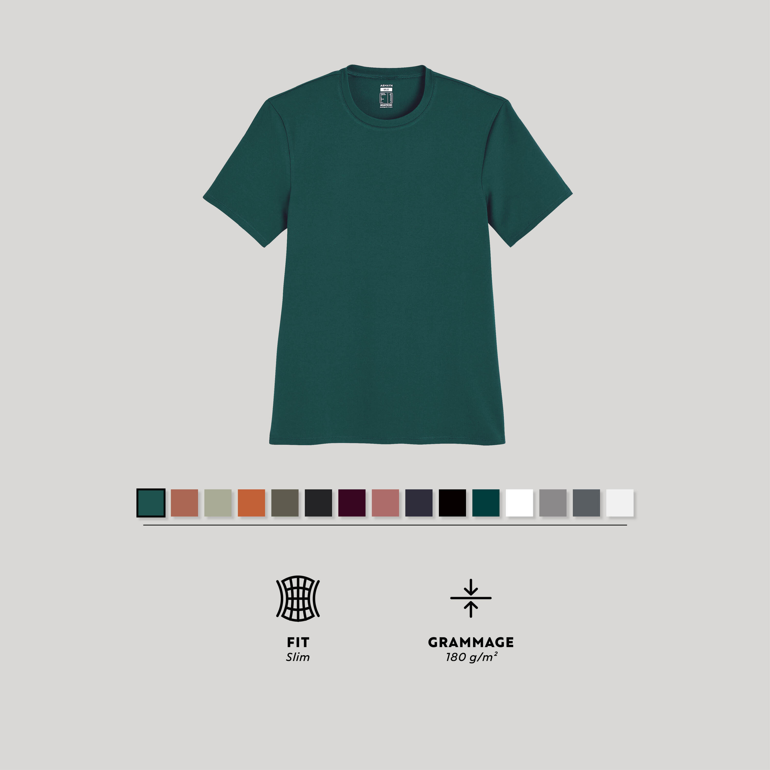 DOMYOS Men's Fitness Slim-Fit T-Shirt 500 - Turquoise