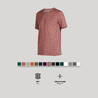 Men's Cotton Gym T-shirt Slim fit 500 - Burgundy