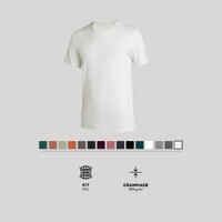 Men's Slim-Fit Fitness T-Shirt 500 - Beige