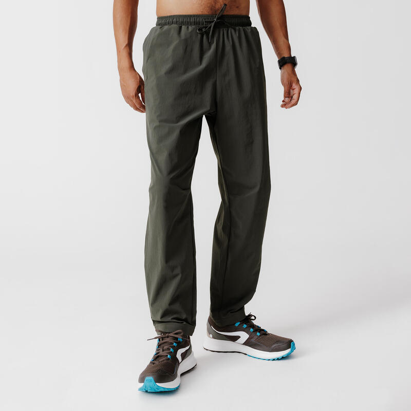 Men's Breathable Running Trousers - KIPRUN Run 500 Dry - Dark Green