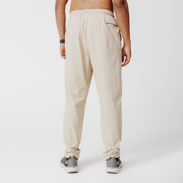 Men's Breathable Running Trousers - Dry 500 Beige