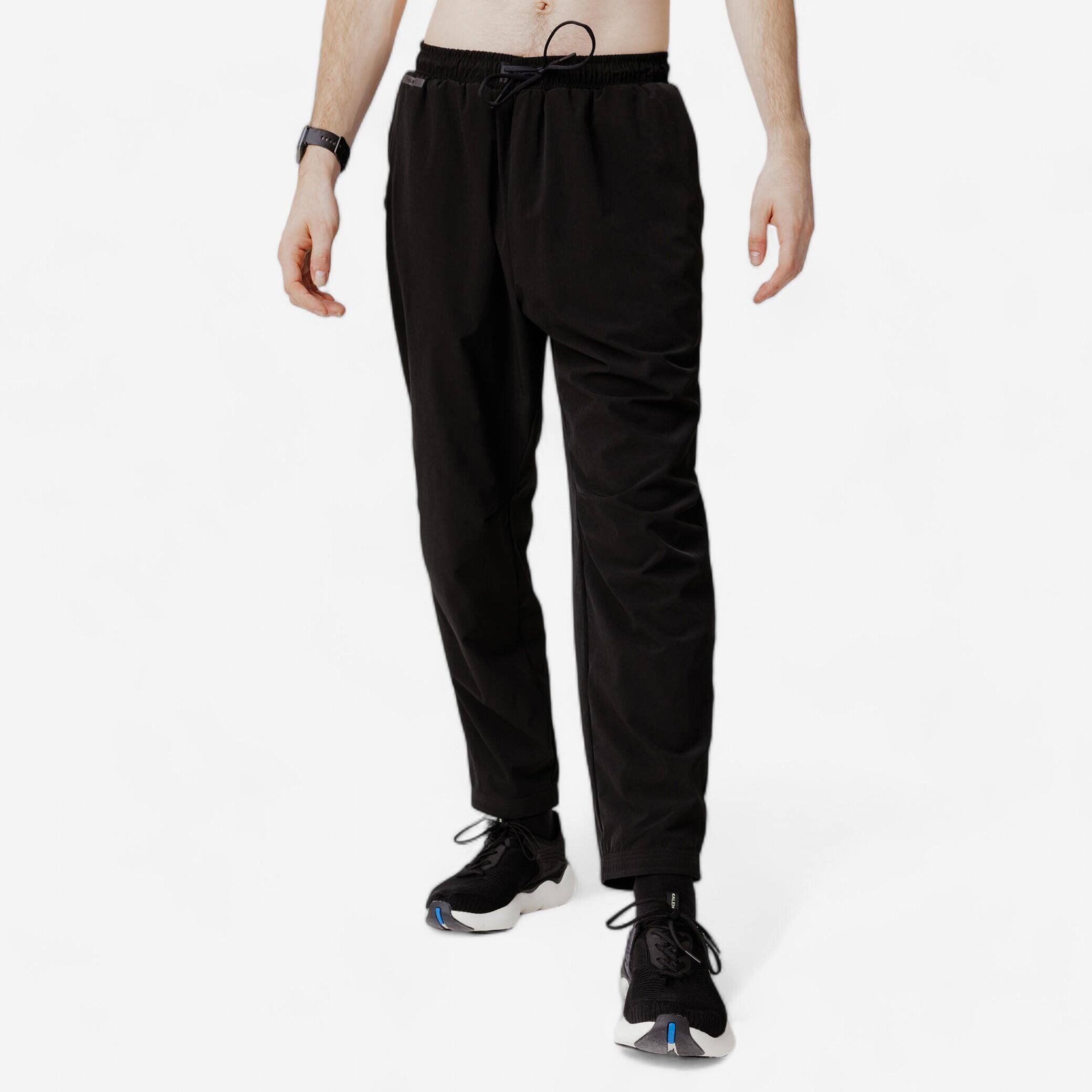 Men Breathable Running Track Pants - Run Dry 500 - Black -  1
